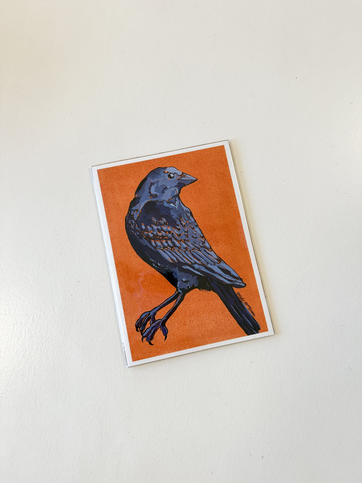 Orange Crow Print