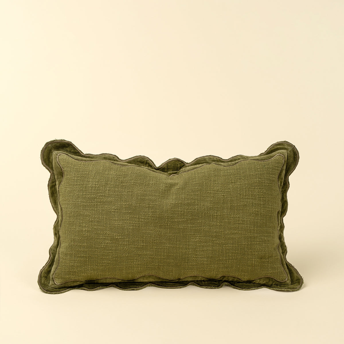 Moss Velvet Scallop Pillow