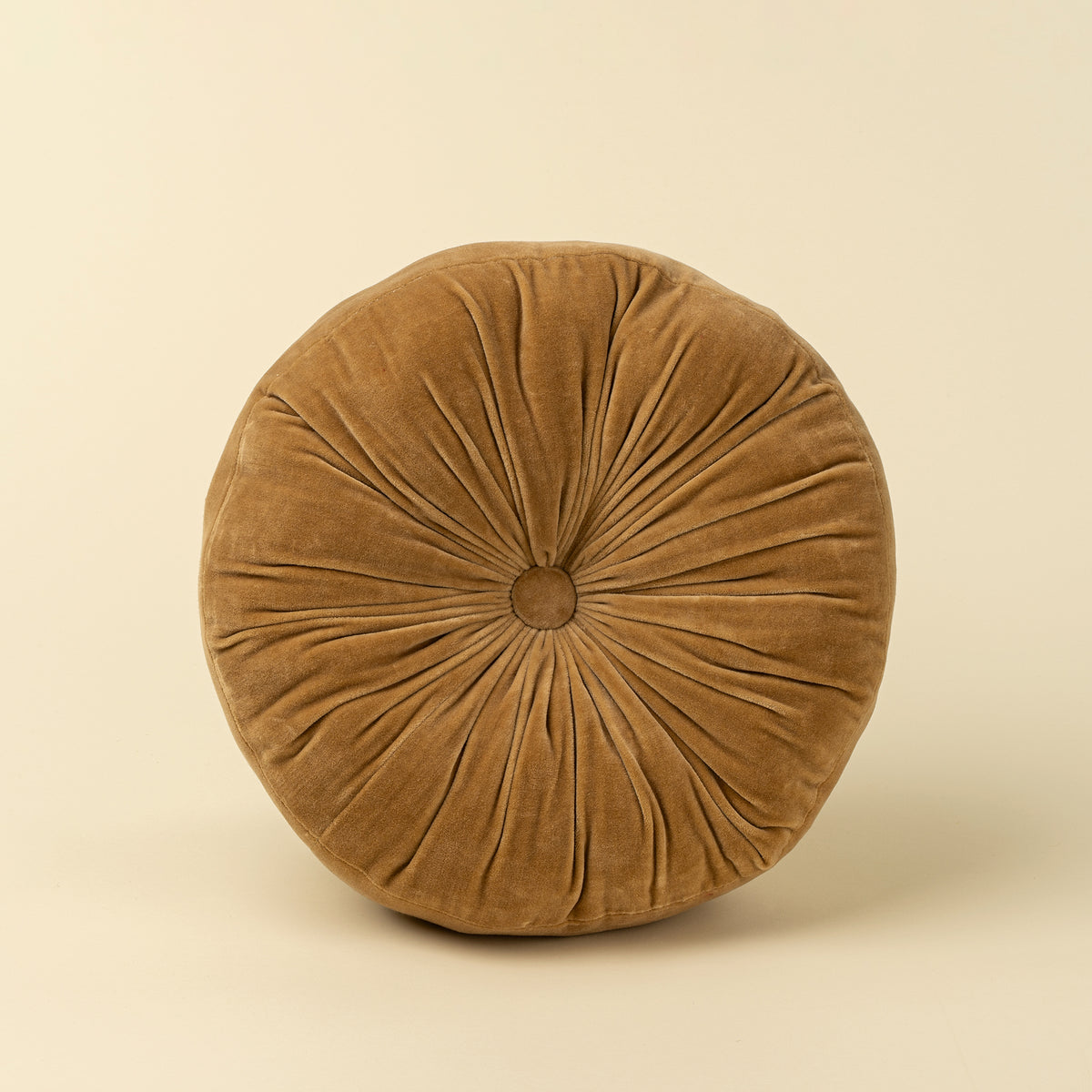 Gold Velvet Tuft Round Cushion