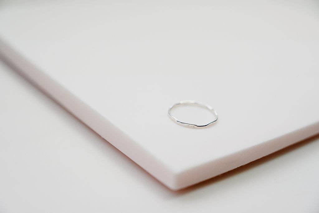 Simple Silver Hex Stacking Ring