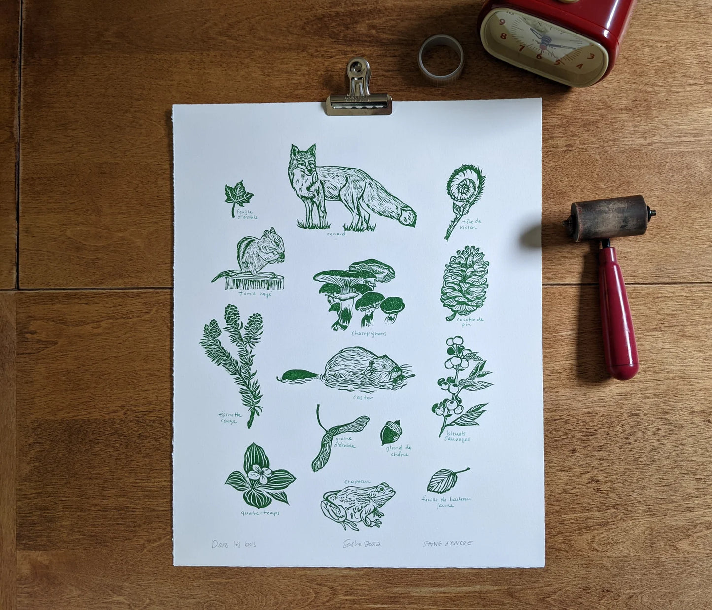 Dans les bois Block Print