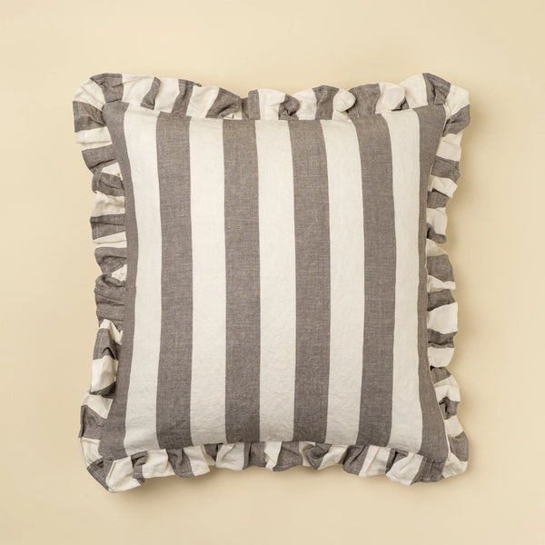 Ruffle Thick Stripe Pillow