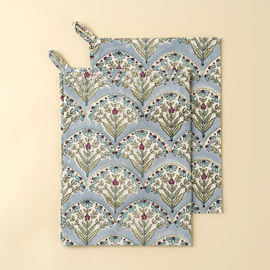 Sakura Block Print Tea Towels