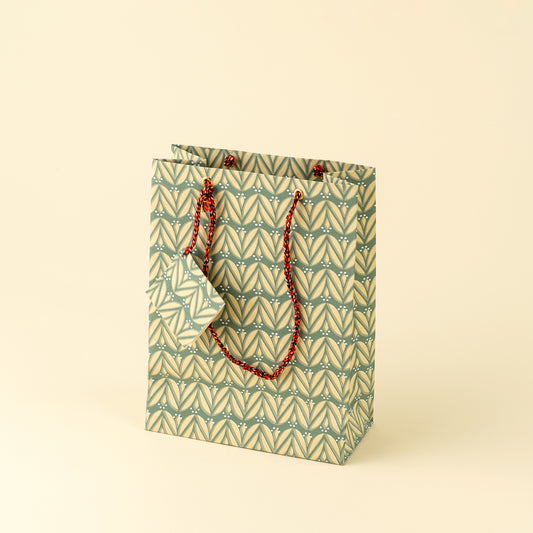 Emerald Laurel Block Print Bag S