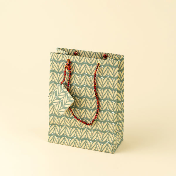 Emerald Laurel Block Print Bag S