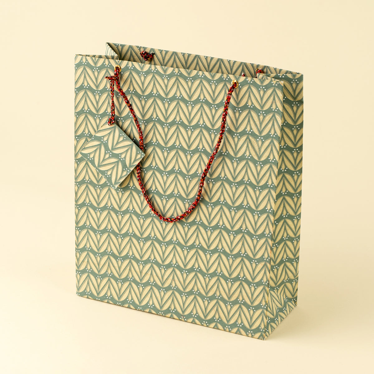 Emerald Laurel Block Print Bag L