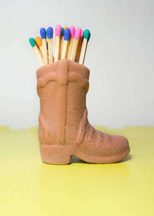 Cowboy Boot Match Strick - Terracotta