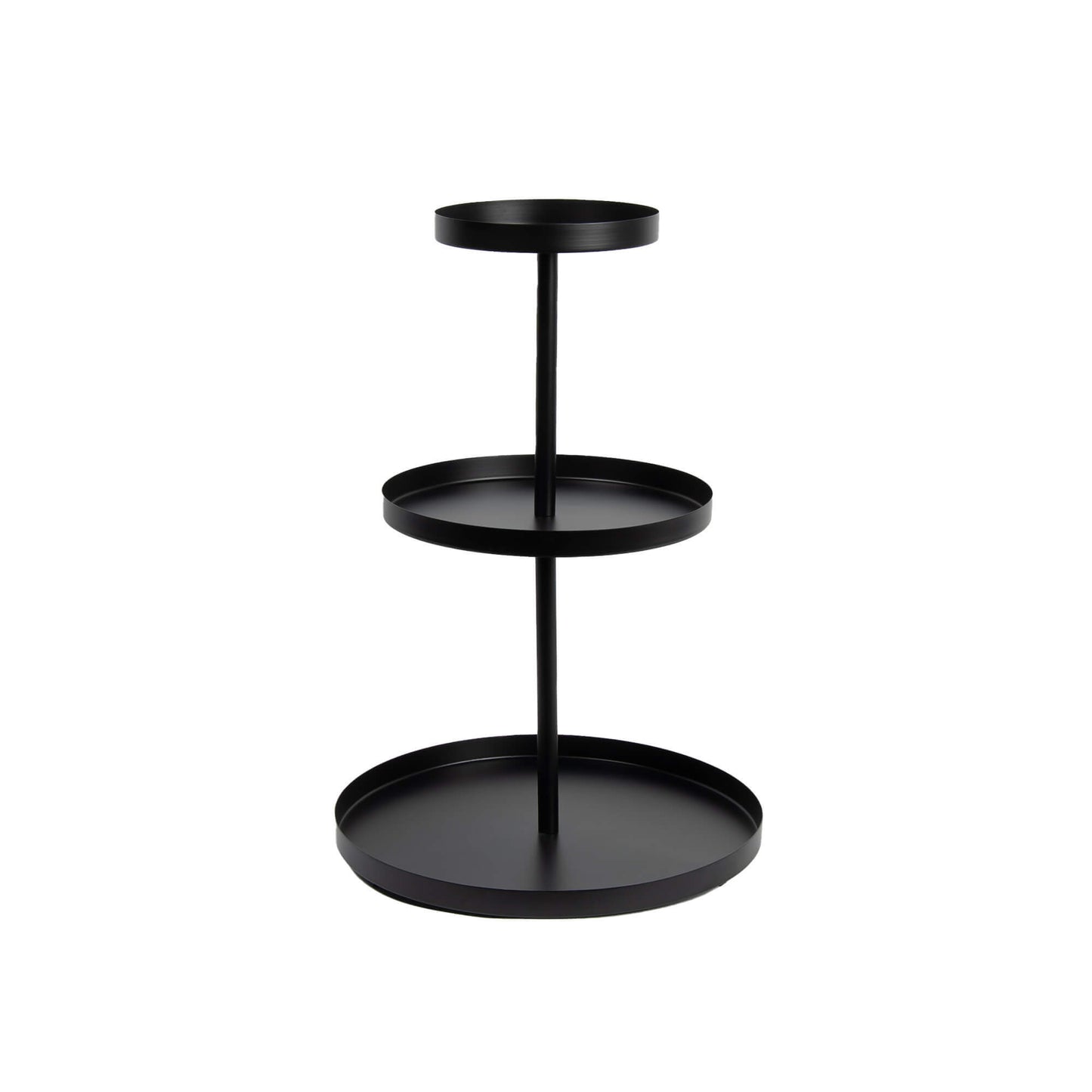 3 Tier Round Black Metal Display Stand
