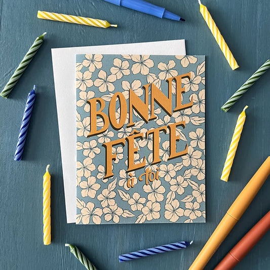 Bonne Fête Floral Card