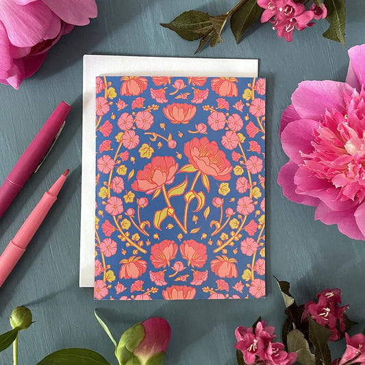 Peony Floral Card