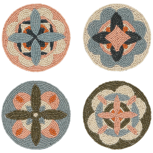 Disco Formation Beaded Coasters (Set of 4)