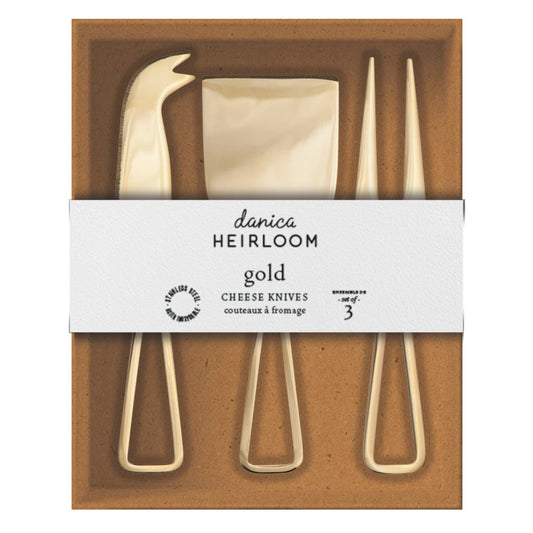 Gold Cheese Knives (Set of 3)