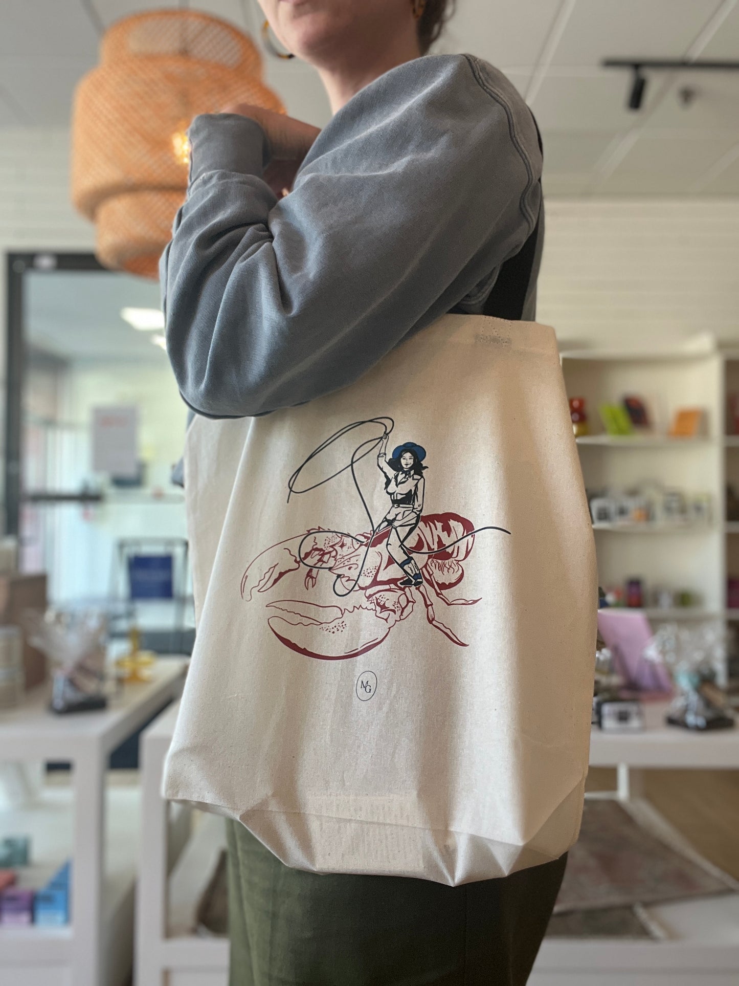 Lobster Cowgirl Tote Bag