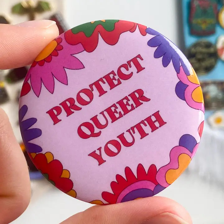 Protect Queer Youth Pinback Button