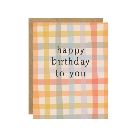 Gingham Birthday Card
