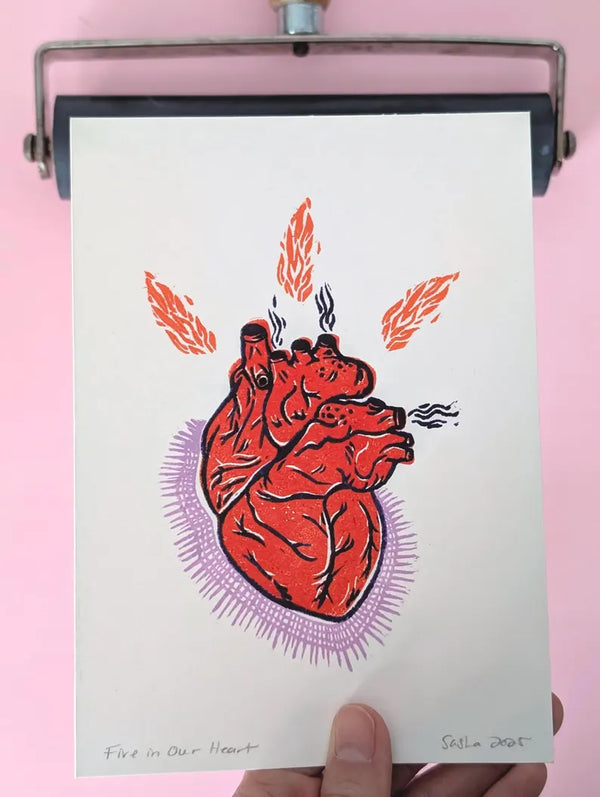 Fire In Our Heart Block Print