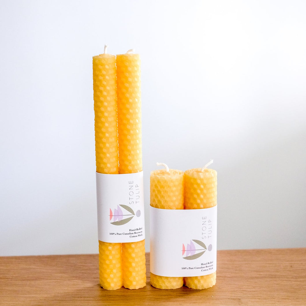 Honey Handrolled Beeswax Candles