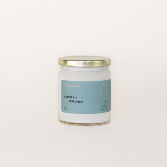 Homecoming Candles | Vetiver + Geranium
